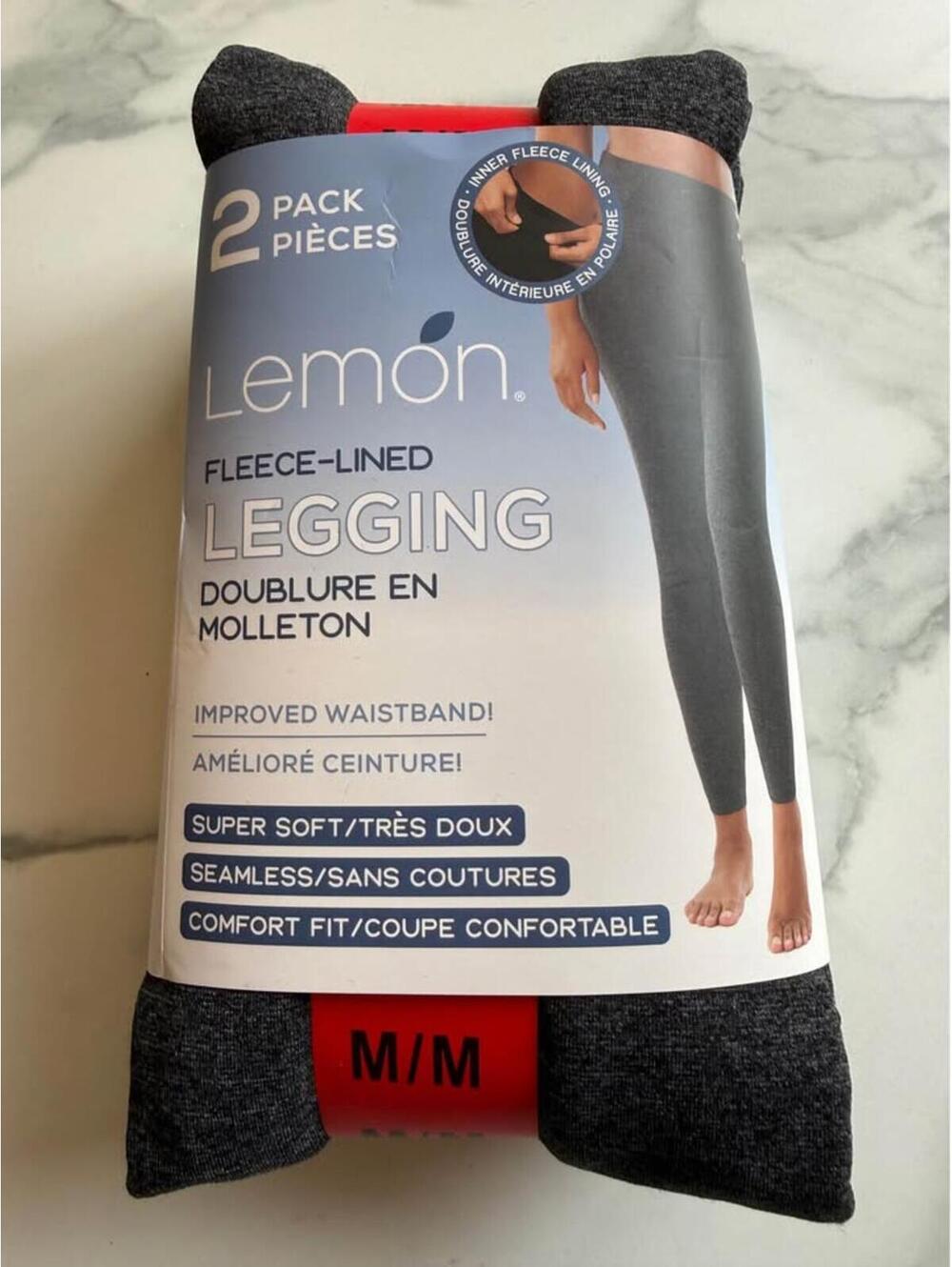 Lemon dark grey fleece-lined leggings 2-pack M/M